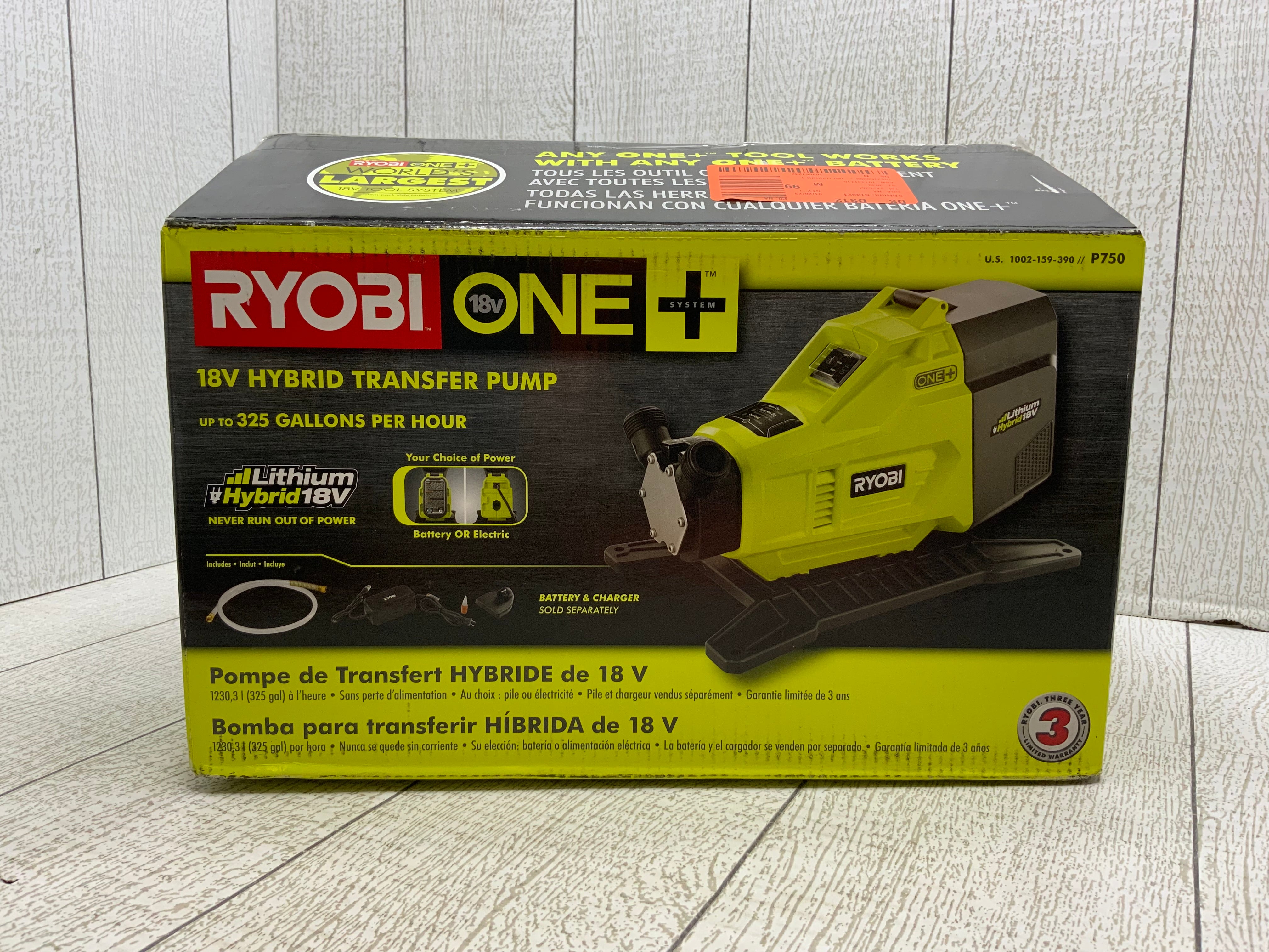 Ryobi One+ 18V Hybrid Lithium Ion Battery Portable Potable Water Transfer Pump (8055744463086)